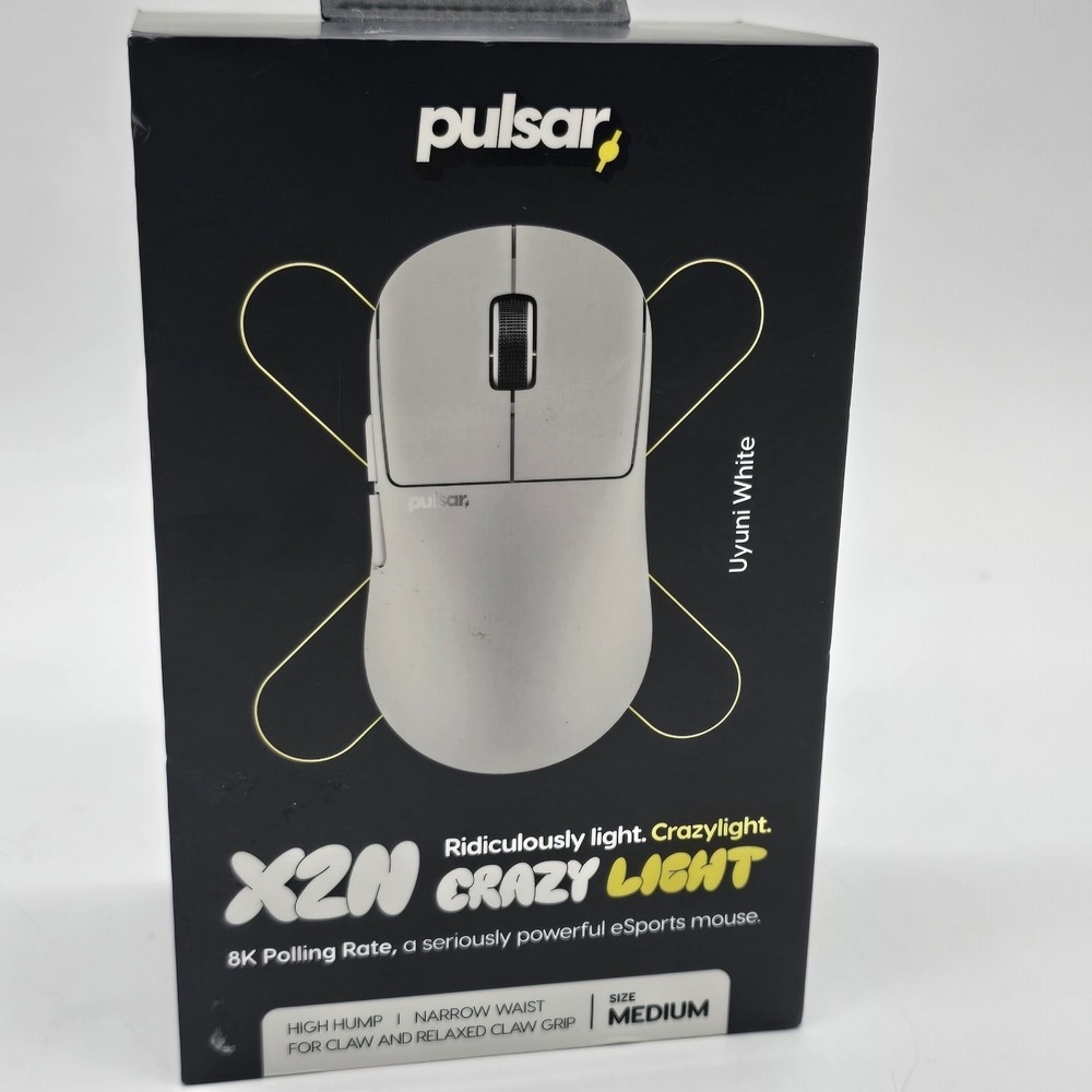Pulsar X2N CrazyLight Gaming Mouse Medium Uyuni White Wireless eSports 8K Poll